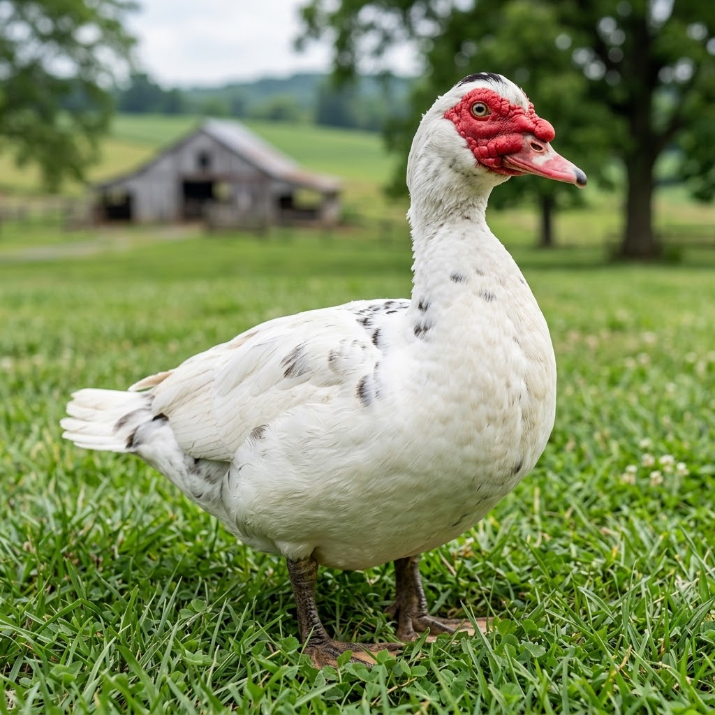 Male duck product photo standing on grass